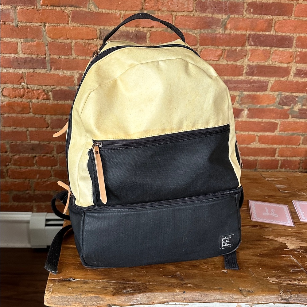 Petunia Pickle Bottom Axis Diaper Backpack in Birch and Black